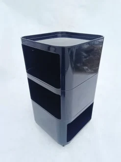 Schwarzer modularer quadratischer Behälter von Anna Castelli Ferrieri für Kartell
