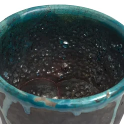Schwarzgrüne Metallbeschichtung Artide Vase Mangkuk Keramikschale von Laab Milano