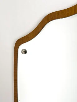 Schwedischer Moderner Organisch Geformter Teak Wandspiegel, 1950er