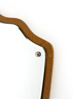 Schwedischer Moderner Organisch Geformter Teak Wandspiegel, 1950er