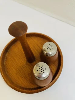 Schwedisches Salz & Pfeffer Set aus Teak von K. Holmberg, 1960er, 3er Set