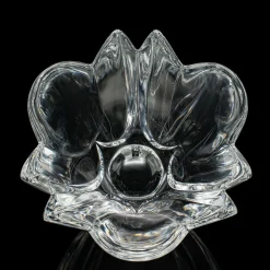 Schwedische Vintage Schale in Lilienform aus Kunstglas von Orrefors, 1970er