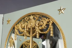 Screen Raumteiler mit Spiegeln auf jeder Platte aus Lackiertem Holz & Vergoldeter Bronze, 1880