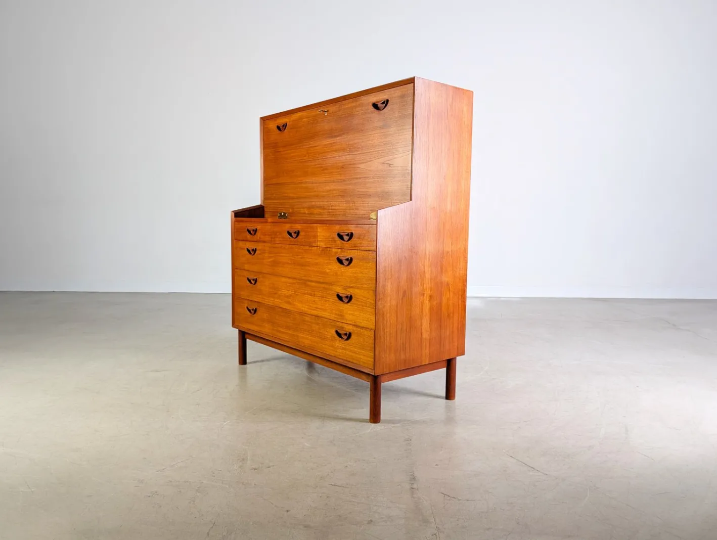 Sekretär aus Teak von Peter Hvidt & Orla Mølgaard-Nielsen für Søborg Møbelfabrik