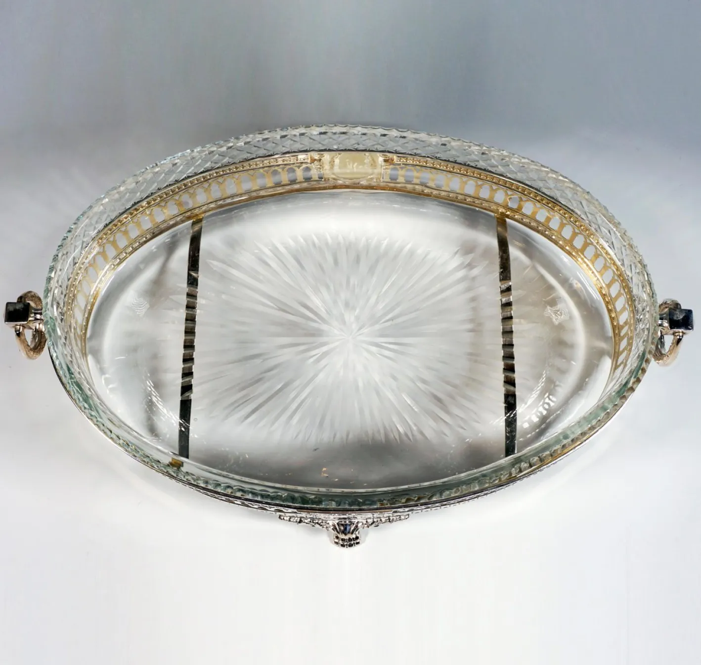Silberner Jugendstil Jardinière mit geschliffenem Glaseinsatz von Wilhelm Binder, Deutschland, 1900er