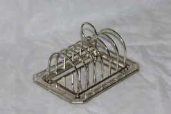 Silberner Toastständer mit Tablett, 1950er