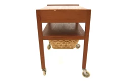 Skandinavischer Arbeitstisch aus Teak & Rattan, Schweden, 1960er