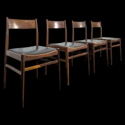 Skandinavische Teak Stühle, 4er Set