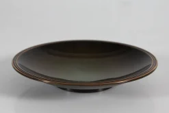 Small Art Deco Danish Low Bowl in Bronze from Just Andersen, 1940s