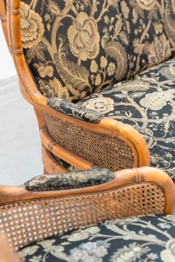Sofa und 2 Sessel aus Bambus, 1980er, 3er Set