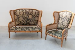 Sofa und 2 Sessel aus Bambus, 1980er, 3er Set