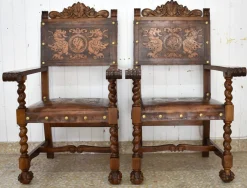 Spanische Vintage Mönchsstühle, 2er Set