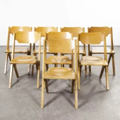Stapelbare Esszimmerstühle aus Buche, 1960er, 8er Set