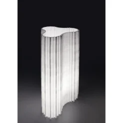 Stripes A4 Tischlampe aus weißem Afyon Marmor von Bufalini Marmi