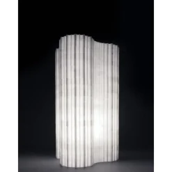 Stripes A1 Tischlampe aus weißem Afyon Marmor von Bufalini Marmi