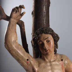 St. Sebastian, geschnitzte Holzskulptur