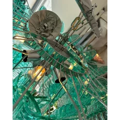 Szenografischer grüner Felci Murano Glas Kronleuchter von Simoeng