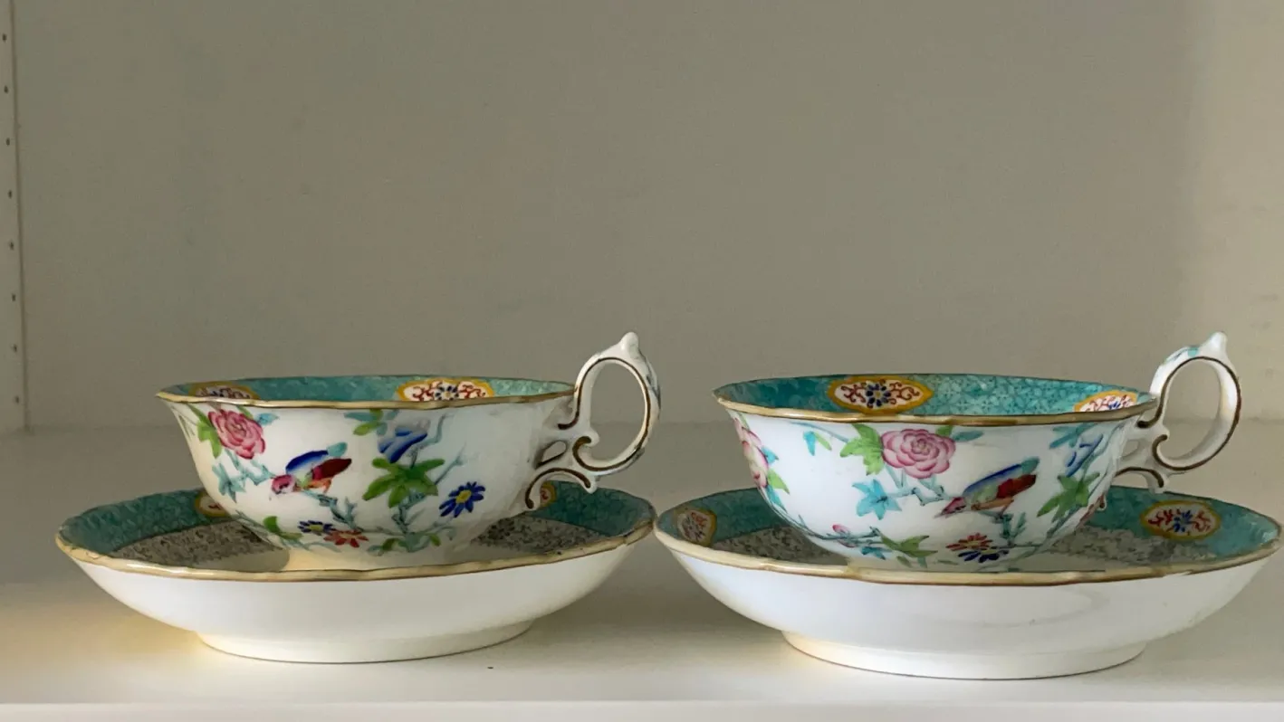 Tassen von Minton & Boyle, 1830er, 2er Set