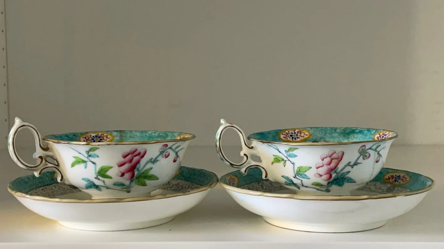 Tassen von Minton & Boyle, 1830er, 2er Set