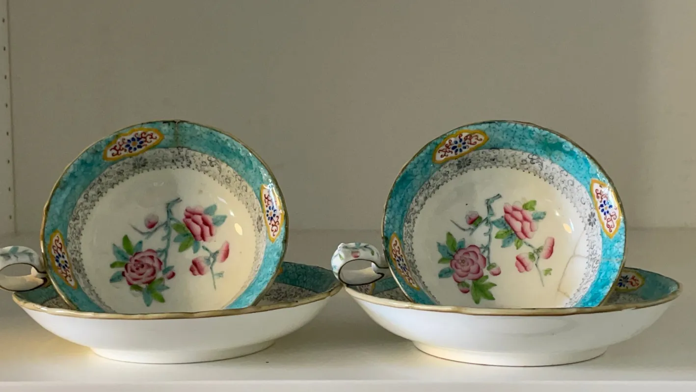 Tassen von Minton & Boyle, 1830er, 2er Set