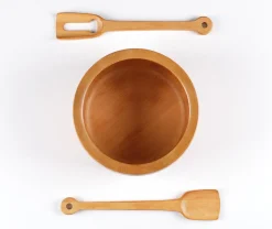 Teak Salatschüssel und Geschirr von Richard Nissen, Dänemark, 1962, 3er Set