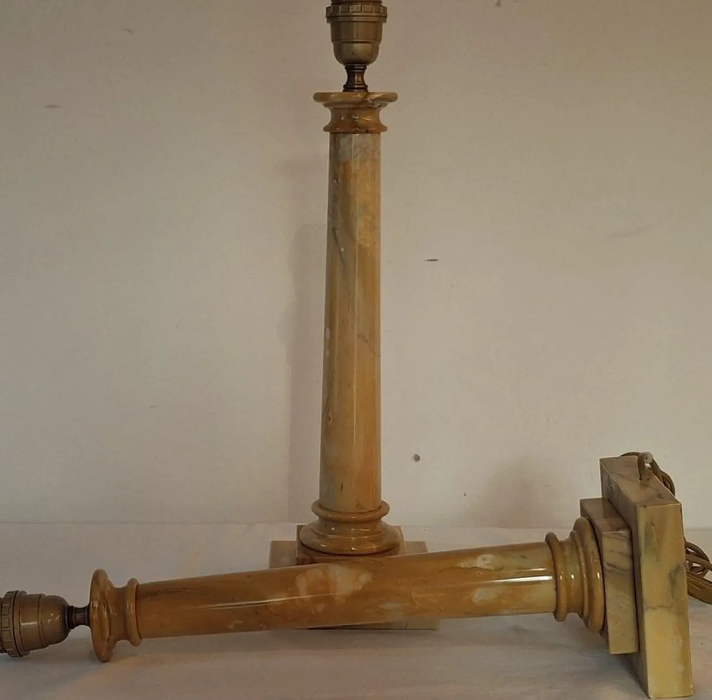 Tischlampen aus Marmor, 1970er, 2er Set