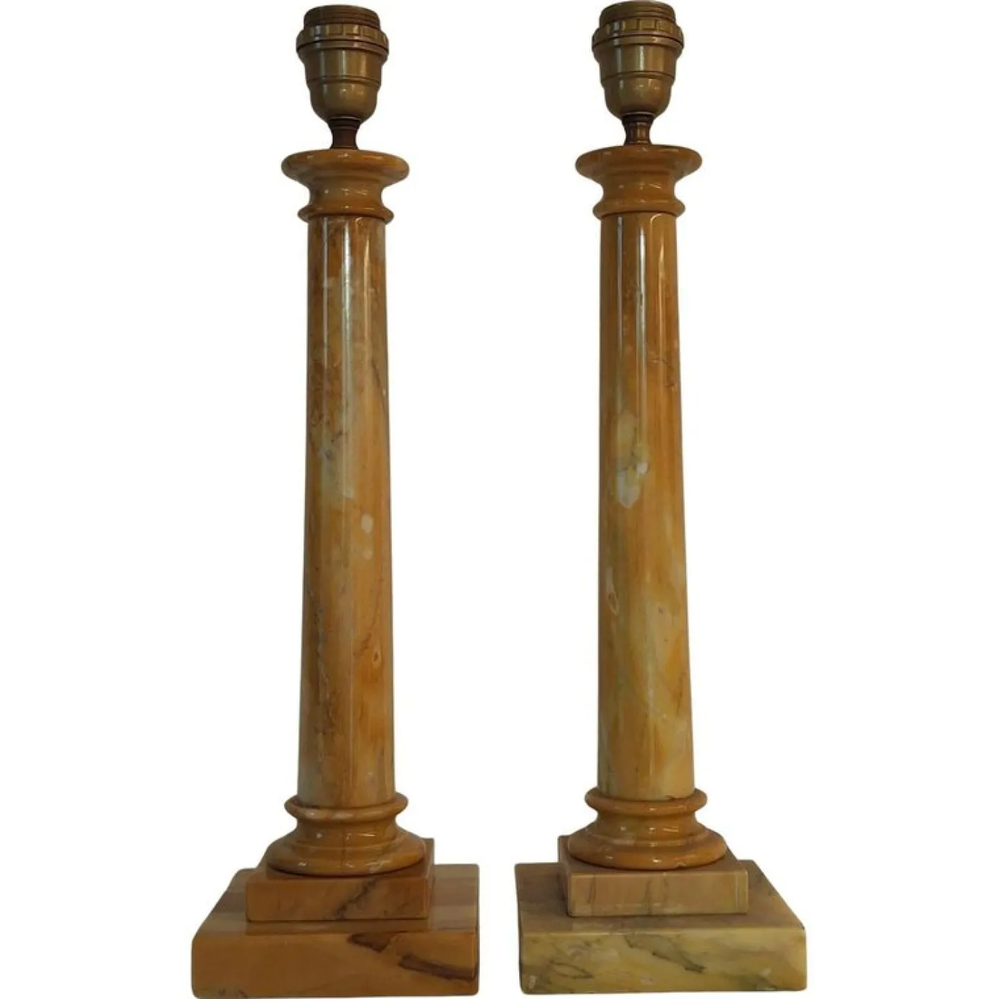 Tischlampen aus Marmor, 1970er, 2er Set