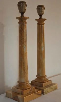Tischlampen aus Marmor, 1970er, 2er Set