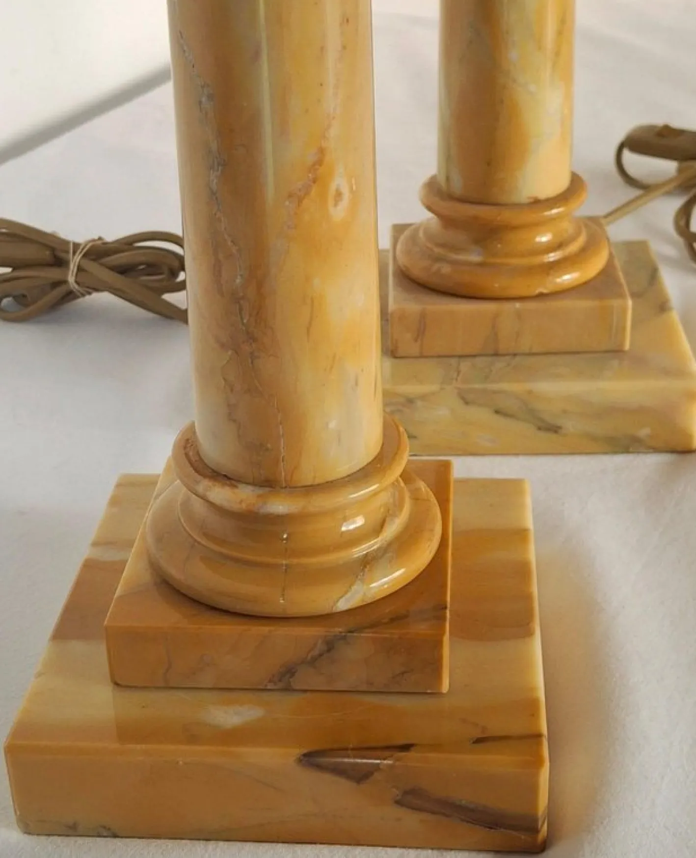 Tischlampen aus Marmor, 1970er, 2er Set