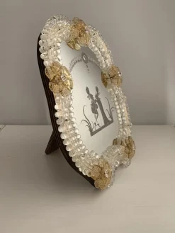 Transparenter Bilderrahmen aus goldenem Muranoglas von Simoeng