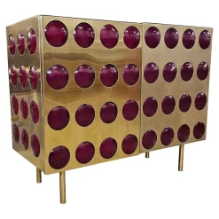 2-türiges Sideboard aus Messing, 1980er