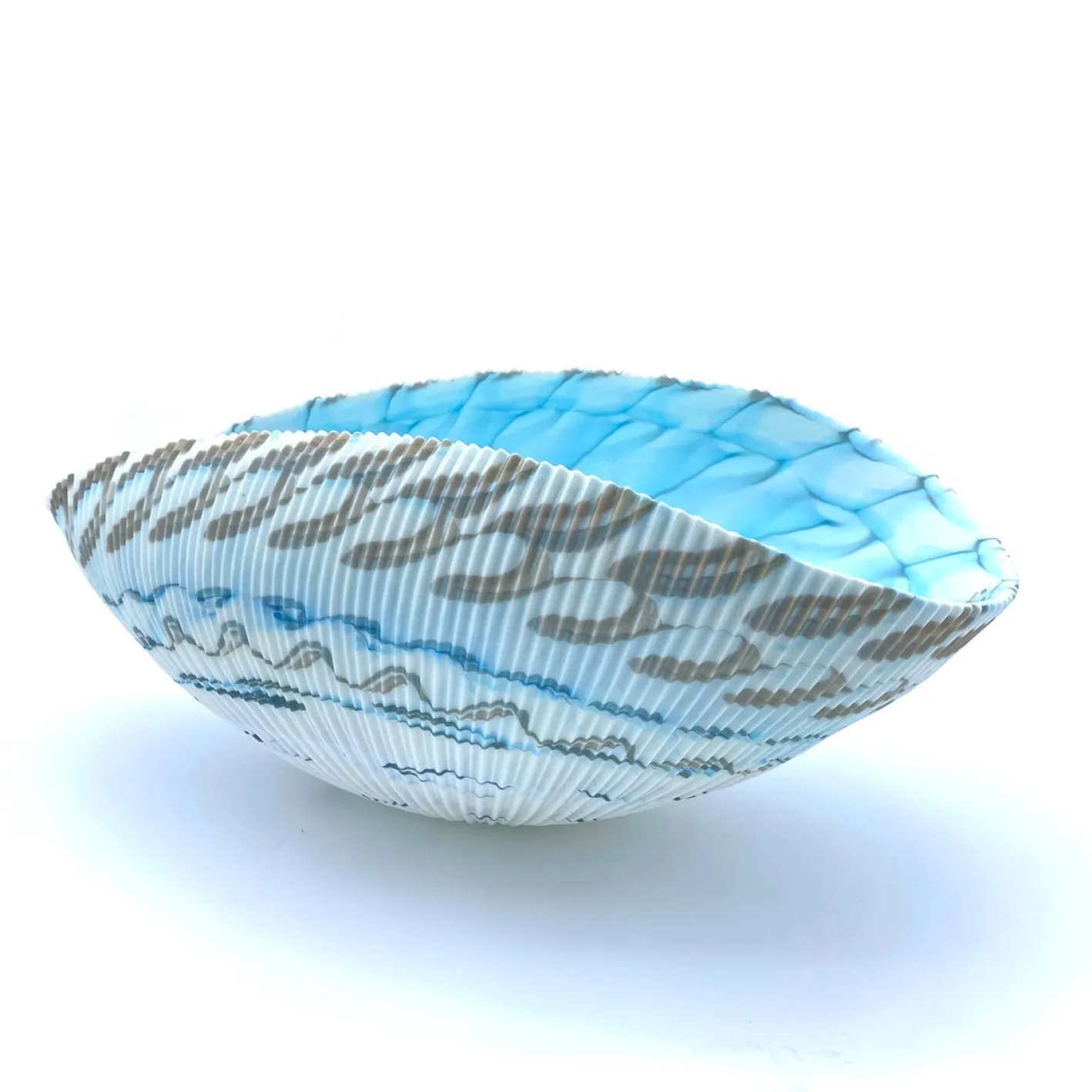 Türkisblaue Obstschale aus Muranoglas von YourMurano