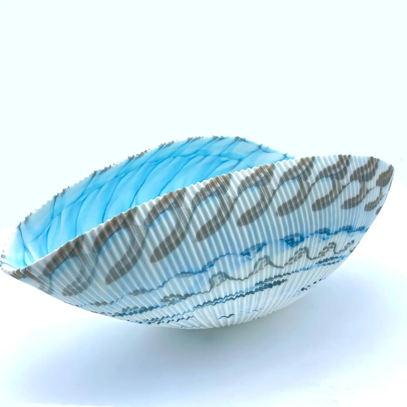Türkisblaue Obstschale aus Muranoglas von YourMurano