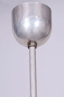 Tschechischer Mid-Century Kronleuchter aus Verchromtem Stahl und Glas, 1950er