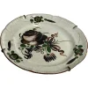 18. und 18. Jh. Französischer Fayence Blumen Teller in Braun & Grün