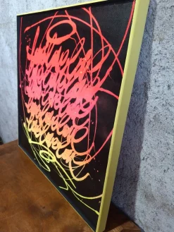 Unik94, Tableau Street Art Néo Love,Unik 94, 2000er, Holz und Acryl