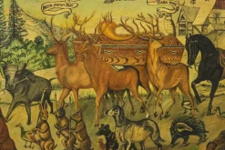 Unknown, Hunter's Funeral, Zeichnung in Tempera, Frühes 20. Jh