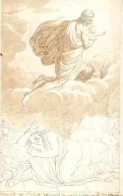 Unknown, Mythologisches Thema, 19. Jh., Kohle und Tinte