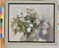 Valery Bayda, Anemones, 2025, Öl auf Karton
