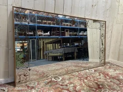 Venezianischer Jugendstil Bistro oder Brasserie Spiegel aus Eglomisé Glas