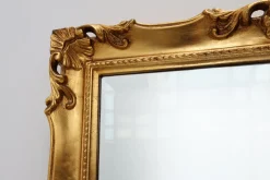 Vergoldeter Französischer Quadratischer Vintage Spiegel im Barockstil, 1950er
