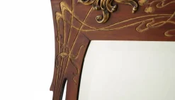 Vergoldeter Jugendstil Nancy School Spiegel mit Chrysantheme Dekoration, Frankreich, 1900er
