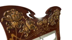 Vergoldeter Jugendstil Nancy School Spiegel mit Chrysantheme Dekoration, Frankreich, 1900er