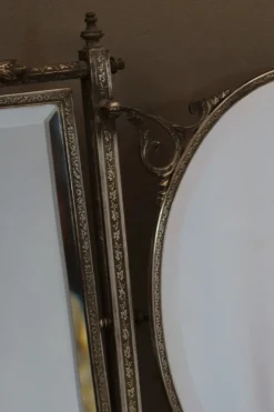 Versilberter Vintage Tischspiegel, 1890er