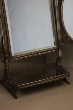 Versilberter Vintage Tischspiegel, 1890er