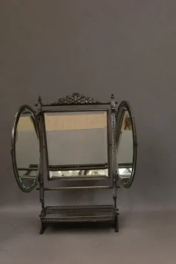 Versilberter Vintage Tischspiegel, 1890er