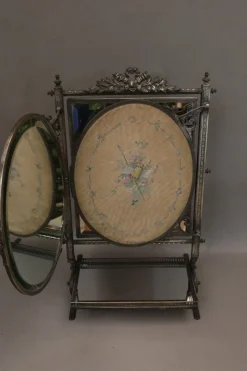 Versilberter Vintage Tischspiegel, 1890er