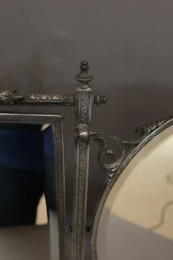 Versilberter Vintage Tischspiegel, 1890er