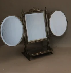Versilberter Vintage Tischspiegel, 1890er