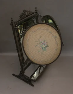 Versilberter Vintage Tischspiegel, 1890er